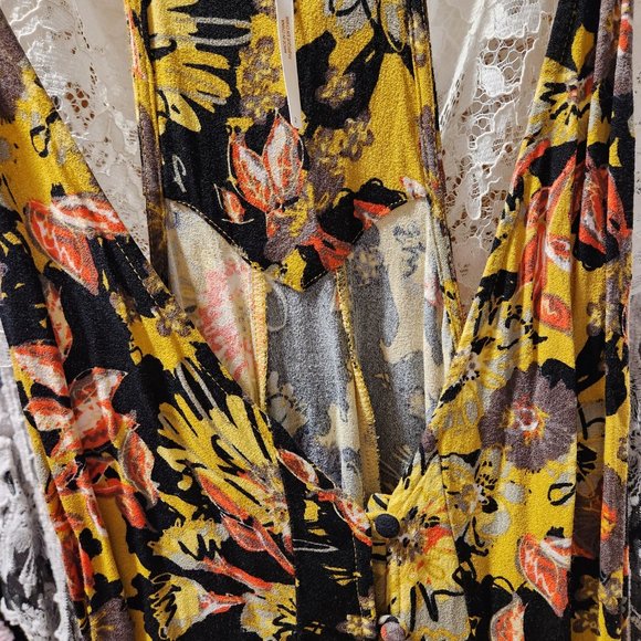 NWOT FREE PEOPLE FALL FLORAL DRESS - Picture 4 of 10